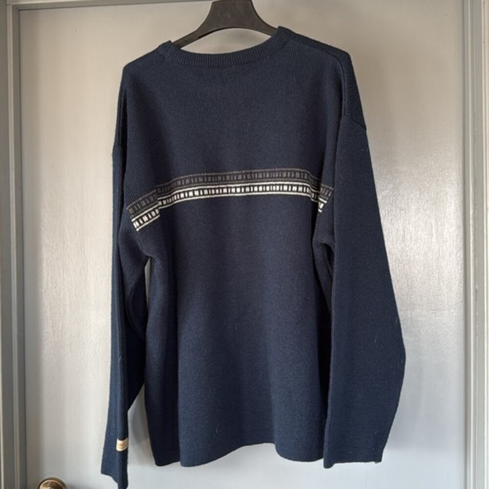 Columbia Mens 2XL Acrylic/Wool Long Sleeve Crew Neck Pullover Navy Blue Sweater